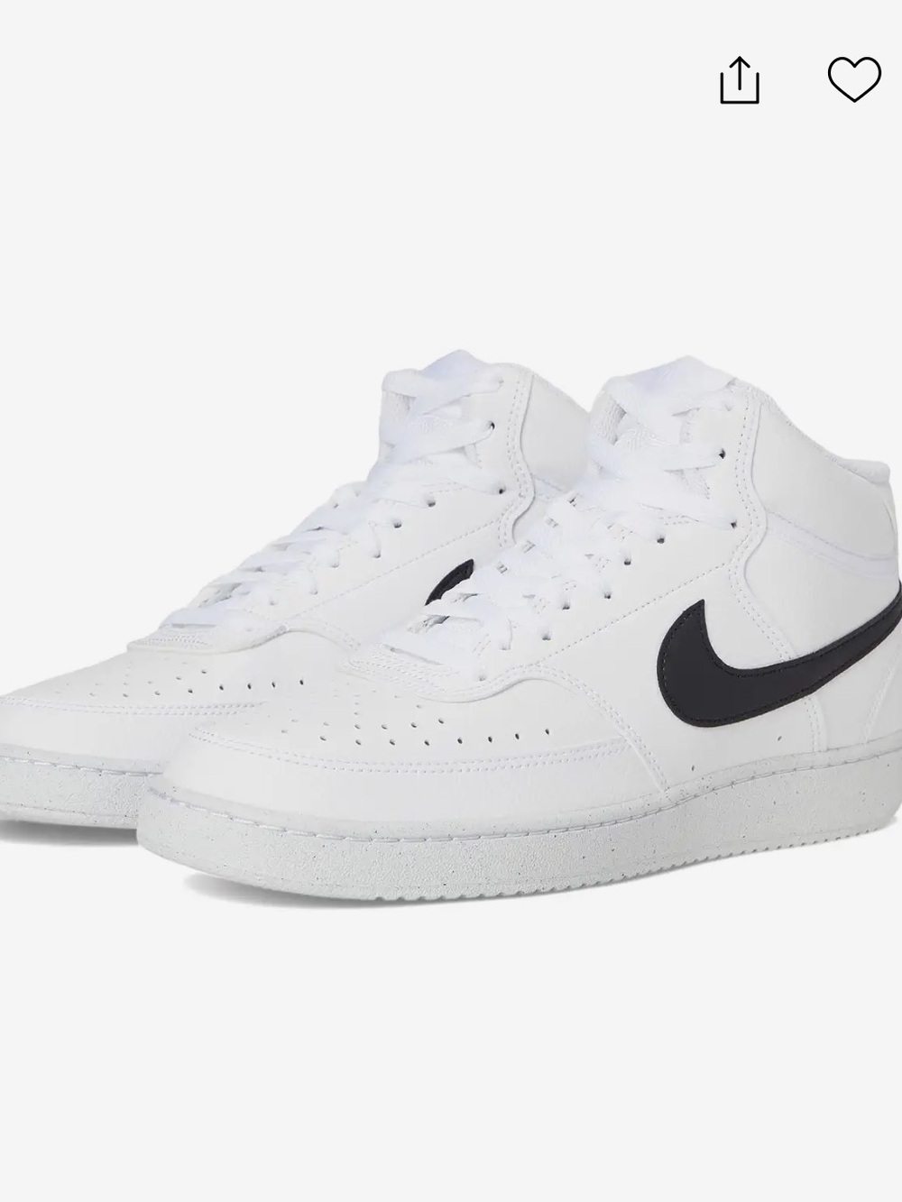 Nike White High-Top Sneakers with Black Swoosh